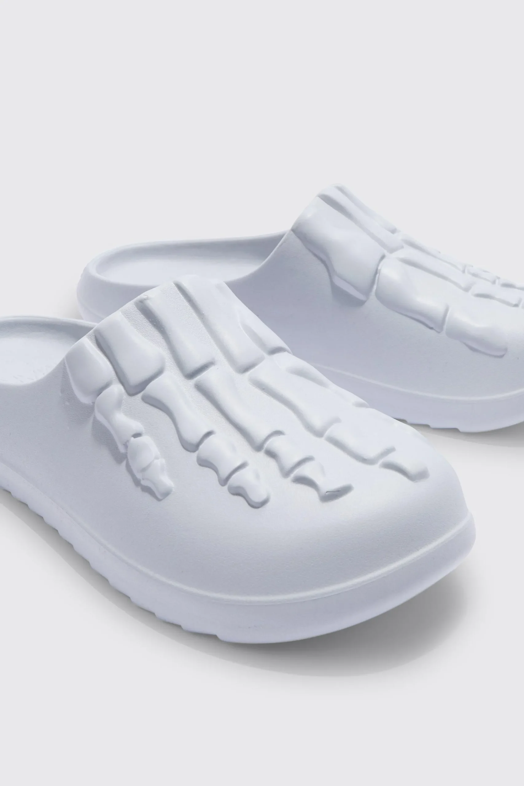 boohooMAN Perforated Skeleton Moulded Mule | UK| Sliders & Slippers