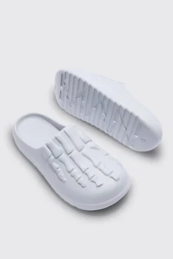 boohooMAN Perforated Skeleton Moulded Mule | UK| Sliders & Slippers