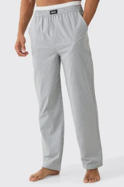boohooMAN Pinstripe Double Waistband Woven Lounge Bottoms | UK| Loungewear|Trousers