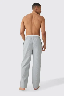 boohooMAN Pinstripe Double Waistband Woven Lounge Bottoms | UK| Loungewear|Trousers