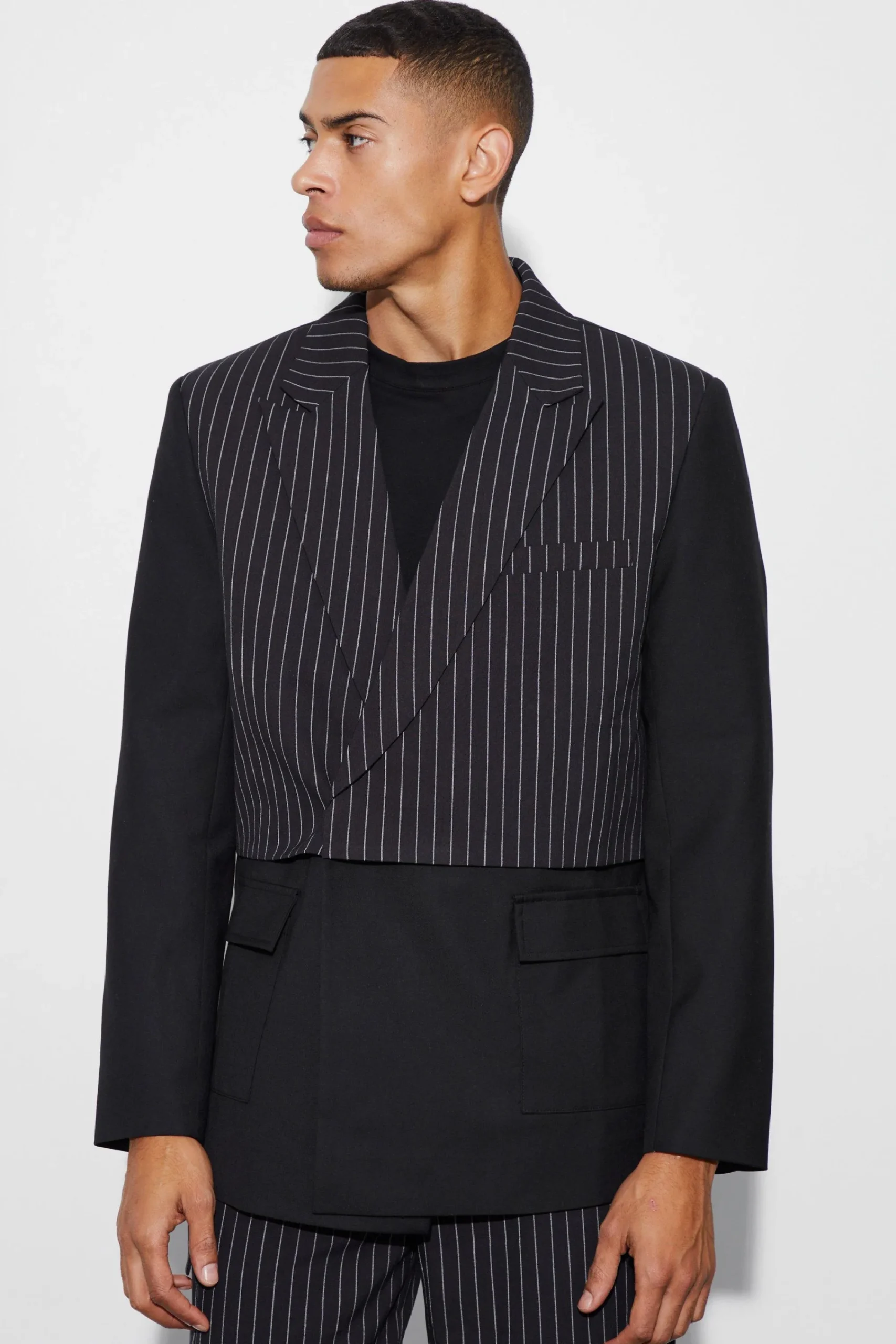 boohooMAN Pinstripe Overlay Oversized Blazer | UK| Suits & Tailoring