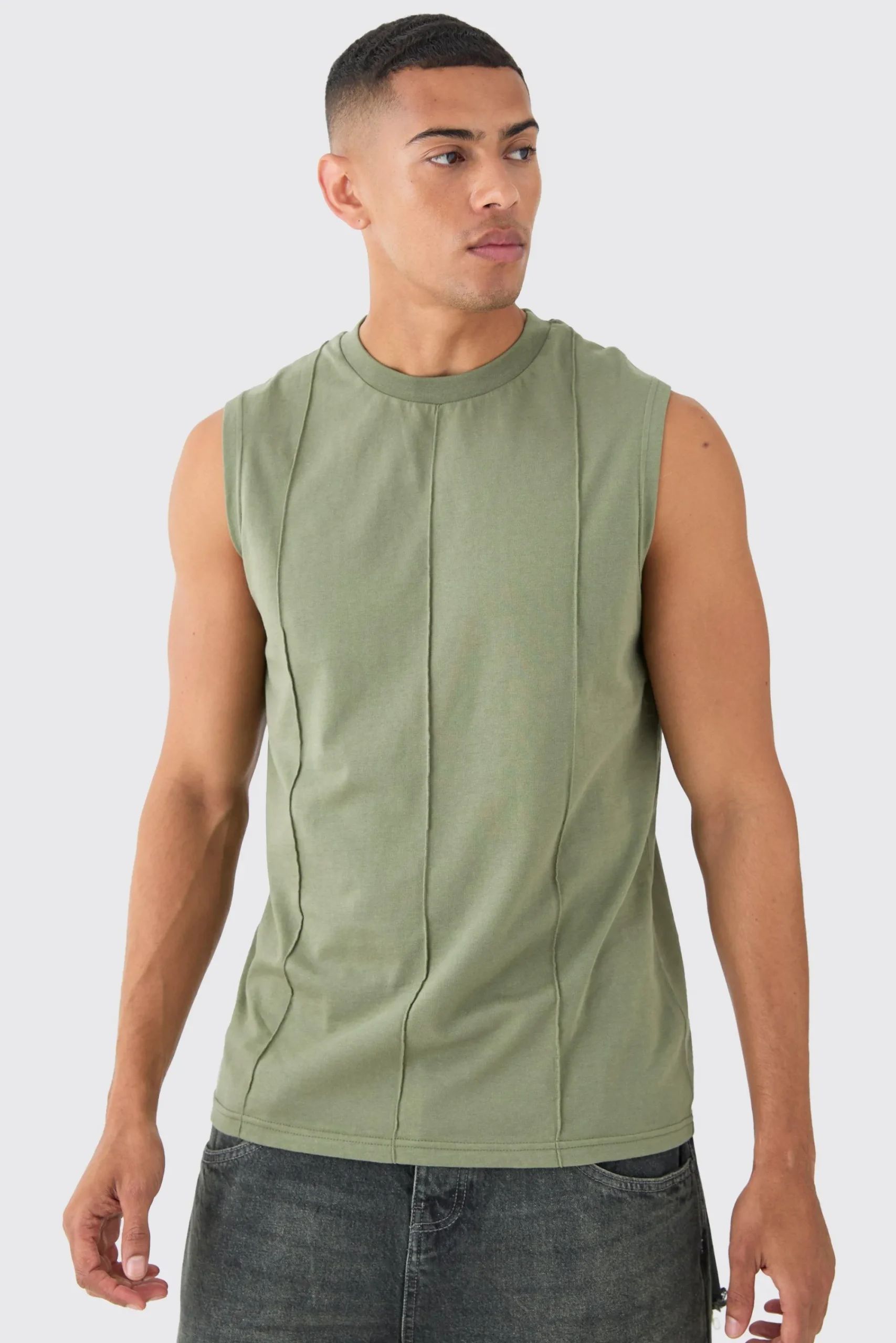 Pintuck Tank | UK^boohooMAN Outlet