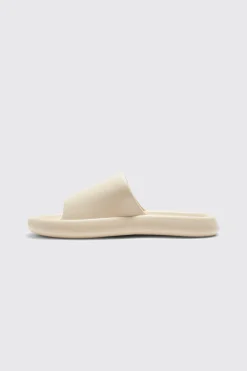 boohooMAN Plain Moulded Slider | UK| Sliders & Slippers