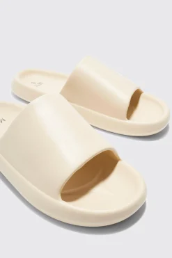boohooMAN Plain Moulded Slider | UK| Sliders & Slippers