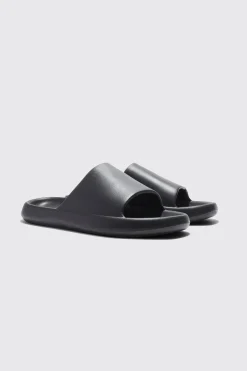 boohooMAN Plain Moulded Slider | UK| Sliders & Slippers
