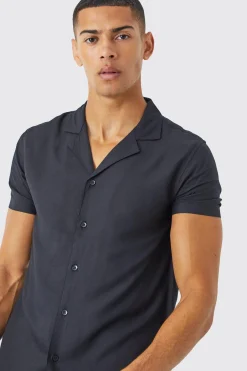 boohooMAN Plain Viscose Shirt And Short | UK| Sets & Co-Ords