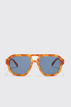 boohooMAN Plastic Aviator Tortoise Shell Sunglasses | UK| Sunglasses