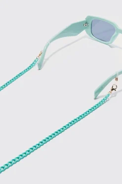 boohooMAN Plastic Matte Finish Sunglasses Chain In | UK| Sunglasses