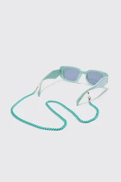 boohooMAN Plastic Matte Finish Sunglasses Chain In | UK| Sunglasses