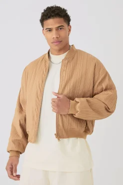 boohooMAN Pleated Bomber Jacket In | UK| Coats & Jackets