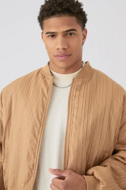 boohooMAN Pleated Bomber Jacket In | UK| Coats & Jackets