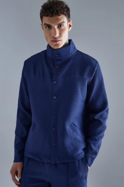 boohooMAN Pleated Harrington & Elasticated Pintuck Trouser Set | UK| Sets & Co-Ords