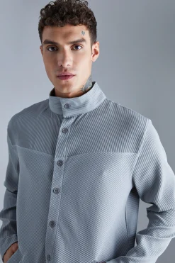 boohooMAN Pleated Harrington & Elasticated Pintuck Trouser Set | UK| Sets & Co-Ords