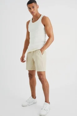 boohooMAN Pleated Mid Length Short | UK| Sets & Co-Ords