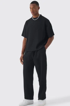 boohooMAN Pleated Oversized Boxy T-shirt & Trouser | UK| Sets & Co-Ords