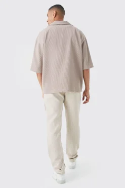 boohooMAN Pleated Oversized V Neck Shirt | UK| Shirts