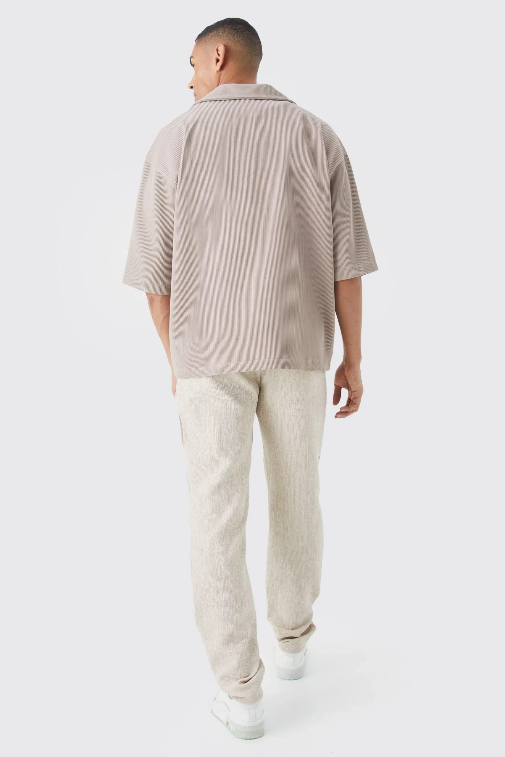 boohooMAN Pleated Oversized V Neck Shirt | UK| Shirts