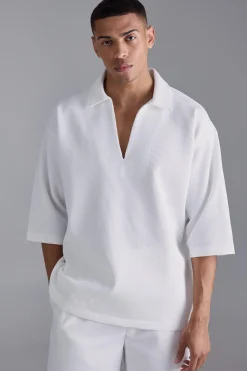 boohooMAN Pleated Oversized V Neck Shirt | UK| Shirts