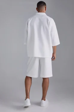 boohooMAN Pleated Oversized V Neck Shirt | UK| Shirts