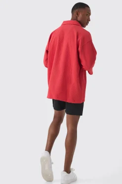 boohooMAN Pleated Oversized V Neck Shirt | UK| Shirts