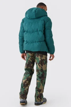 boohooMAN Pleated Puffer With Hood | UK| Coats & Jackets