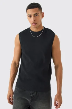 Pleated Sleeveless Tank | UK^boohooMAN Outlet
