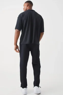 boohooMAN Pleated Slim Elasticated Waistband Trouser | UK| Suits & Tailoring|Trousers
