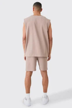 boohooMAN Pleated Tank And Short Set | UK| Sets & Co-Ords