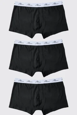 boohooMAN Plus 3 Pack Man Dash Mid Length Trunks | UK| Underwear & Socks|Underwear & Socks
