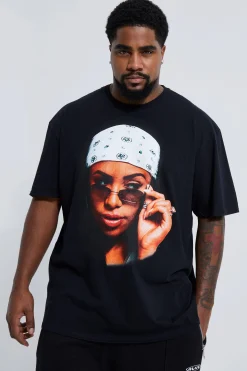 Plus Aaliyah Photo License T-shirt | UK^boohooMAN Discount