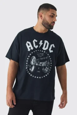 Plus Acdc License Print T-shirt | UK^boohooMAN Outlet