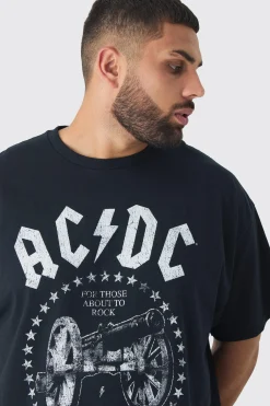 Plus Acdc License Print T-shirt | UK^boohooMAN Outlet