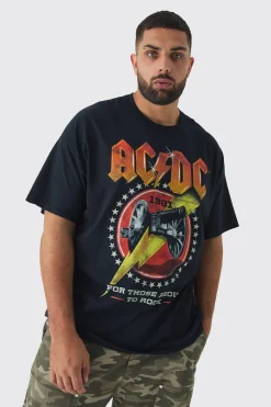 Plus ACDC License Print T-shirt | UK^boohooMAN Best