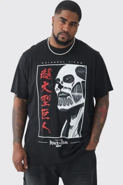 Plus Attack On Titan Anime Printed Licensed T-shirt In | UK^boohooMAN Sale