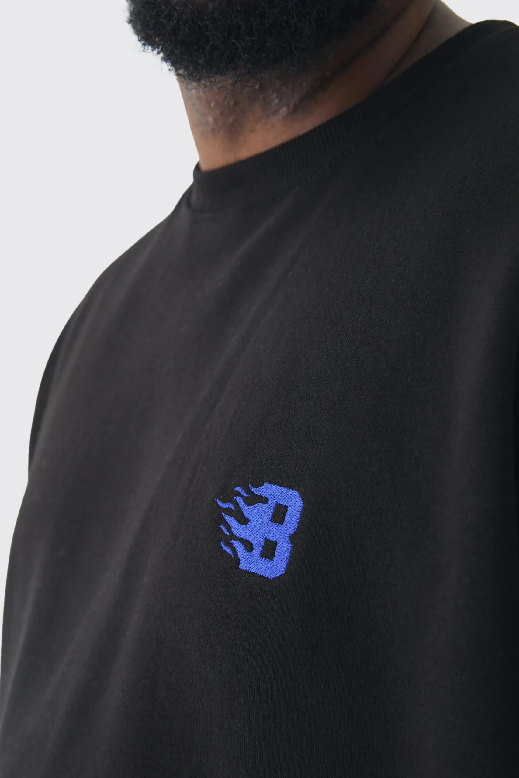 boohooMAN Plus B Embroidered Sweat Tracksuit | UK| Tracksuits