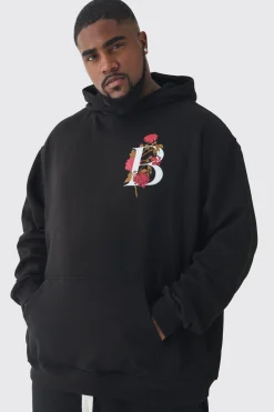 boohooMAN Plus B Floral Graphic Oversized Hoodie | UK| Hoodies & Sweatshirts