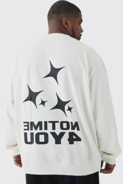 boohooMAN Plus Back Print Oversized Sweatshirt | UK| Hoodies & Sweatshirts