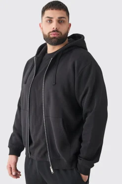 boohooMAN Plus Basic Zip Through Hoodie In | UK| Hoodies & Sweatshirts