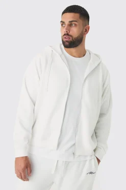 boohooMAN Plus Basic Zip Through Hoodie In | UK| Hoodies & Sweatshirts