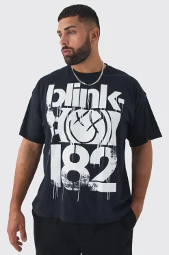 Plus Blink 182 License Print T-shirt | UK^boohooMAN New
