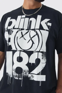 Plus Blink 182 License Print T-shirt | UK^boohooMAN New