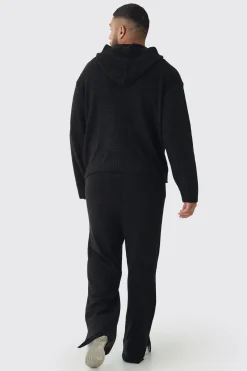 boohooMAN Plus Boucle Knit Hoodie & Trouser Set | UK| Sets & Co-Ords