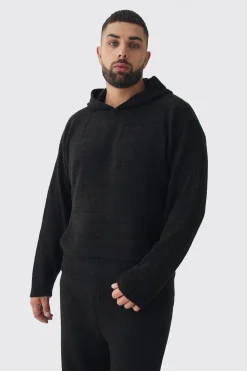 boohooMAN Plus Boucle Knit Hoodie & Trouser Set | UK| Sets & Co-Ords