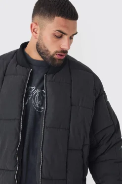 boohooMAN Plus Boxy Peached Square Quilted Bomber Jacket | UK| Coats & Jackets