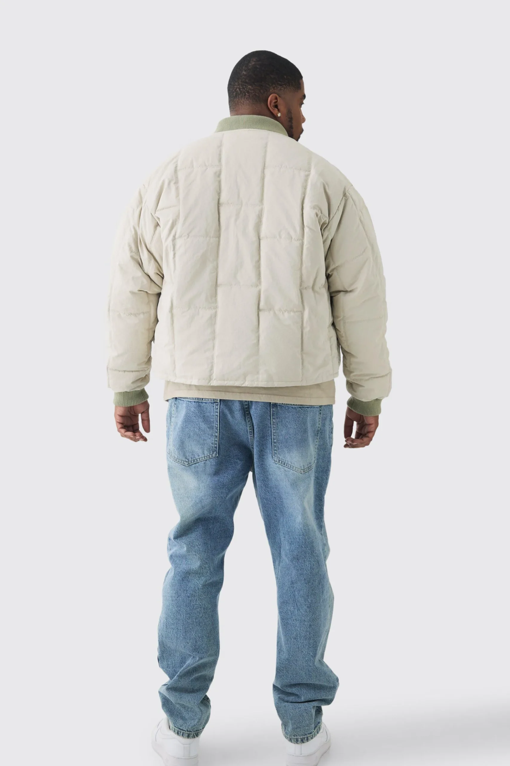 boohooMAN Plus Boxy Quilted Bomber Jacket In | UK| Coats & Jackets