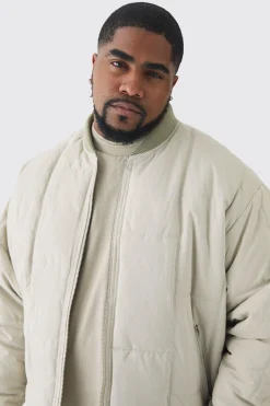 boohooMAN Plus Boxy Quilted Bomber Jacket In | UK| Coats & Jackets