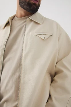 boohooMAN Plus Boxy Textured PU Harrington Jacket In | UK| Coats & Jackets