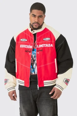 boohooMAN Plus Boxy Twill Biker Panel Moto Jacket | UK| Coats & Jackets