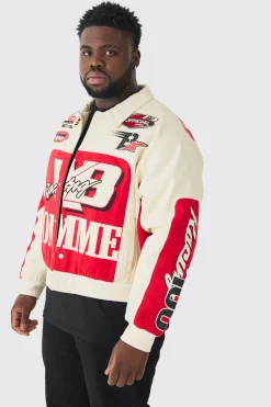 boohooMAN Plus Boxy Twill Homme Moto Bomber | UK| Coats & Jackets