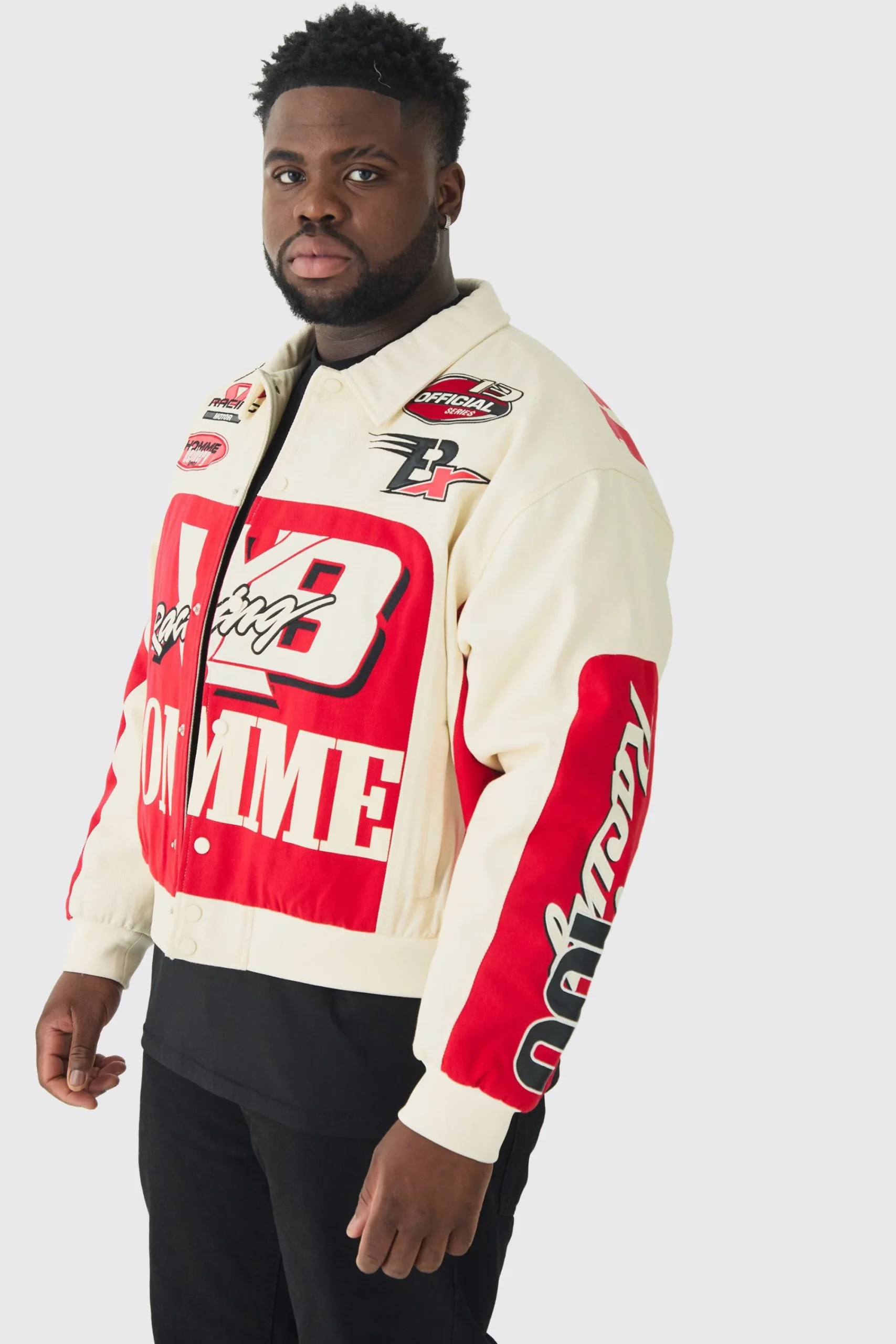 boohooMAN Plus Boxy Twill Homme Moto Bomber | UK| Coats & Jackets